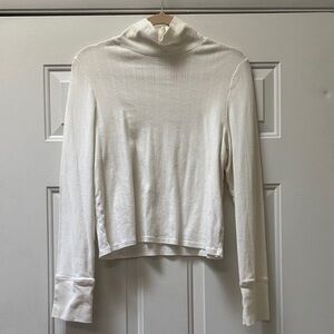 Women's White Turtleneck Top